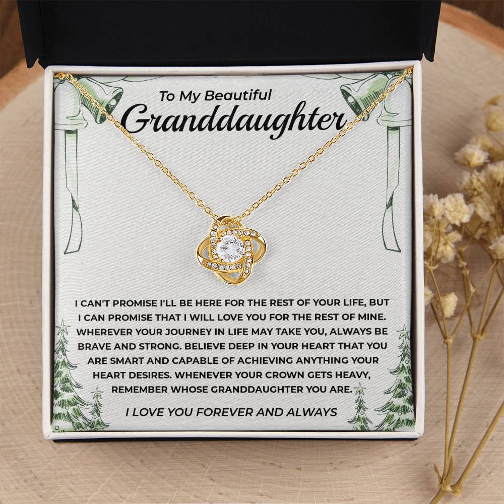 To My Granddaughter - Love Knot Necklace