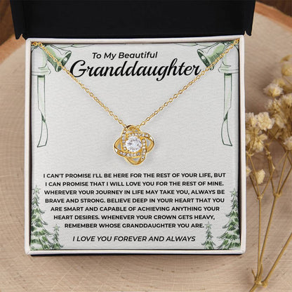 To My Granddaughter - Love Knot Necklace