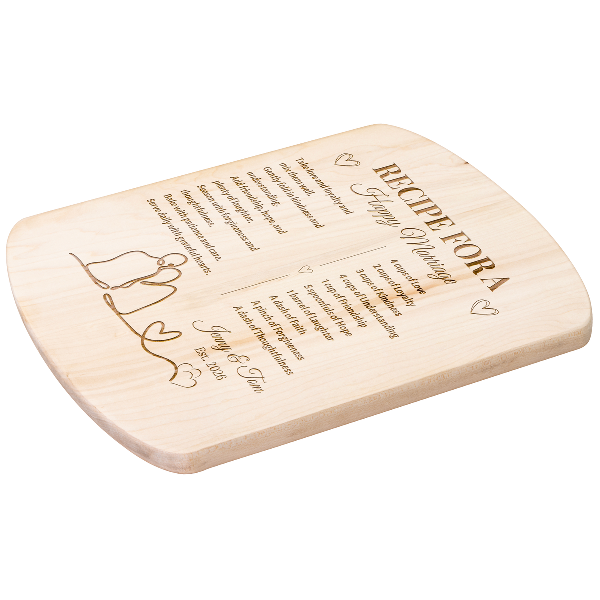 Recipe for Our Happy Ever After Decorative Cutting Board