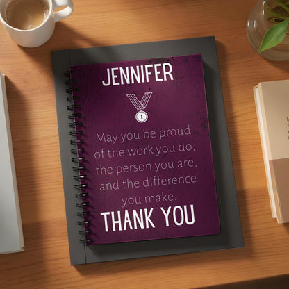 Personalized Thank You Notebook for Employee Appreciation