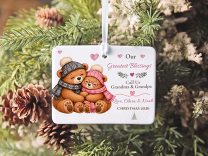 Great Grandma Christmas Ornament, Personalized Great Grandchild Bear Gift