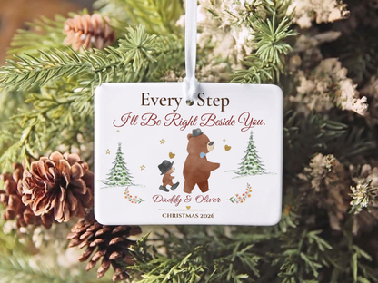 Personalized Daddy and Son Christmas Ornament, Father Son Bear Keepsake