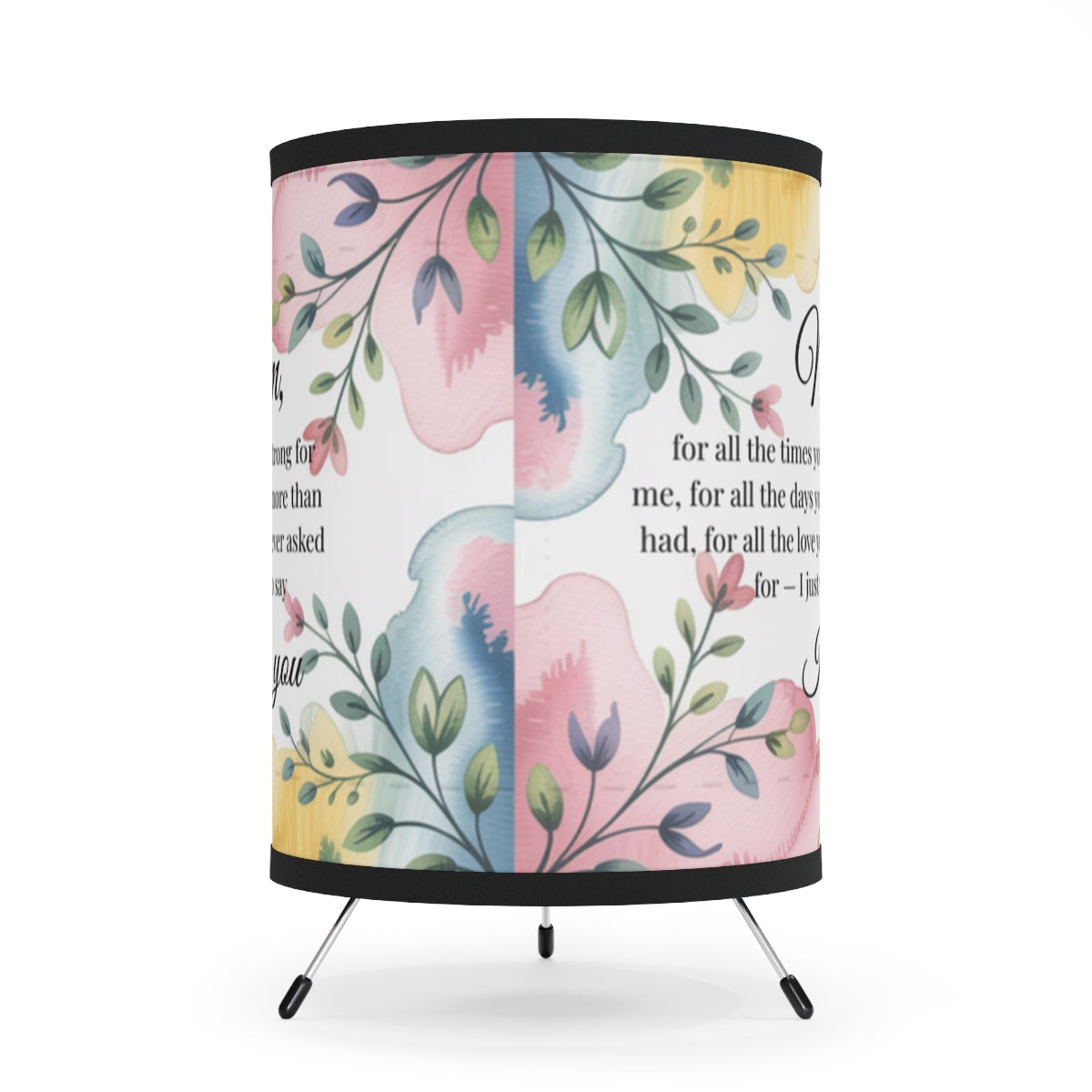 Colorful Floral Design Poetry Print Lampshade
